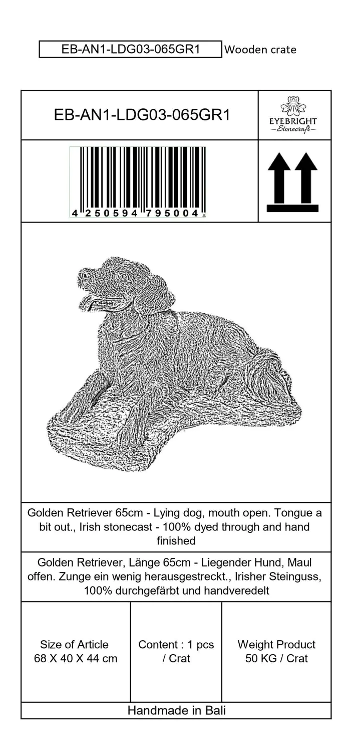  Product image 7 of the product “Cooper - Golden Retriver, lying on base  65cm L | cast stone ”