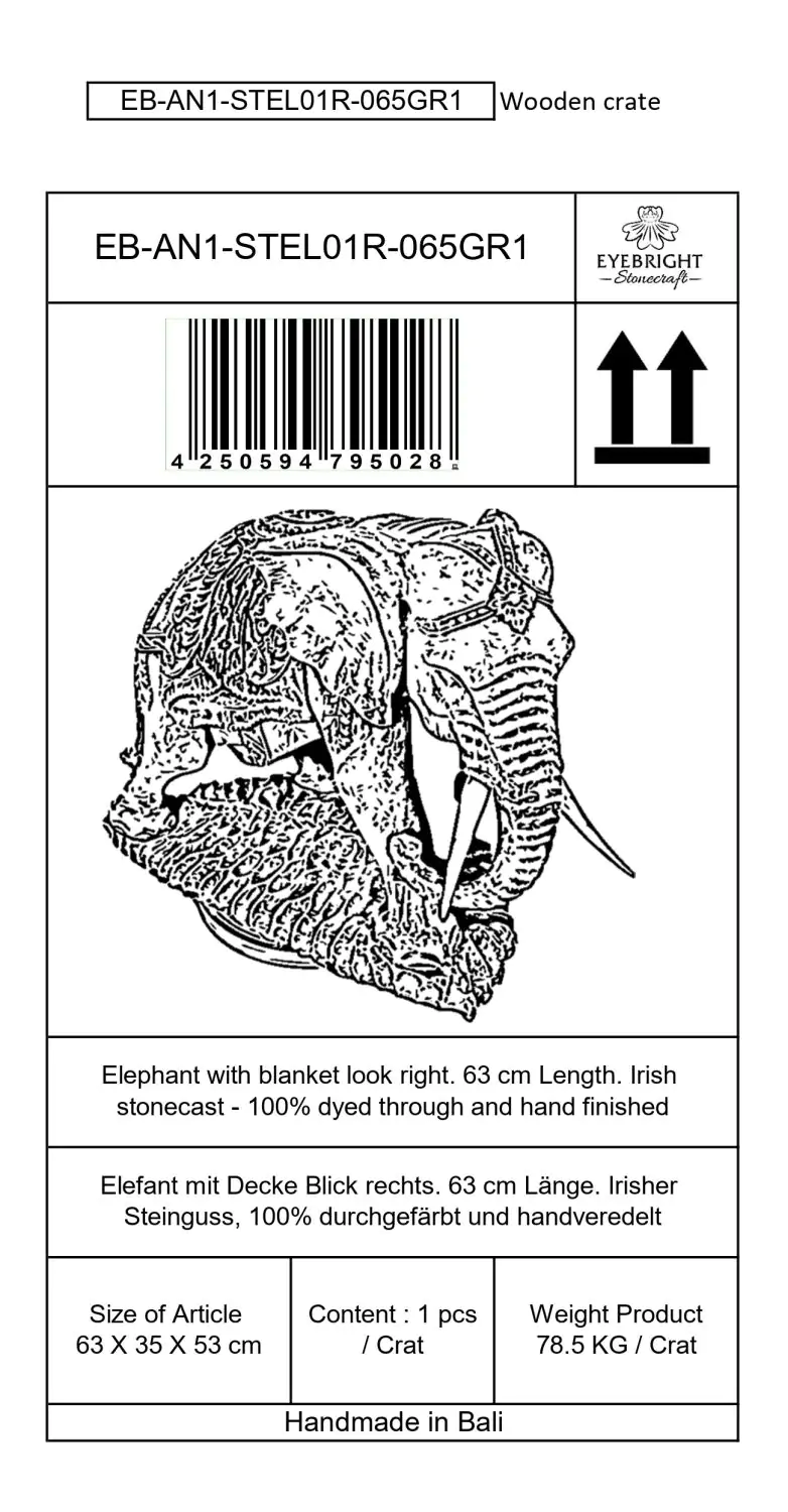  Product image 7 of the product “Avan - Elephant with blanket look right. 63 cm L | cast stone ”