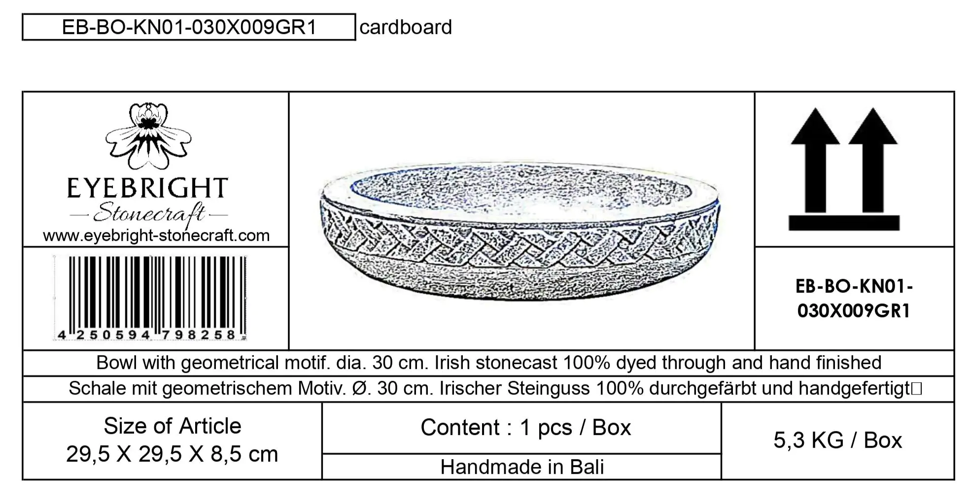  Product image 7 of the product “Semarang - Bowl with geometrical motif, Ø 30 cm | cast stone ”