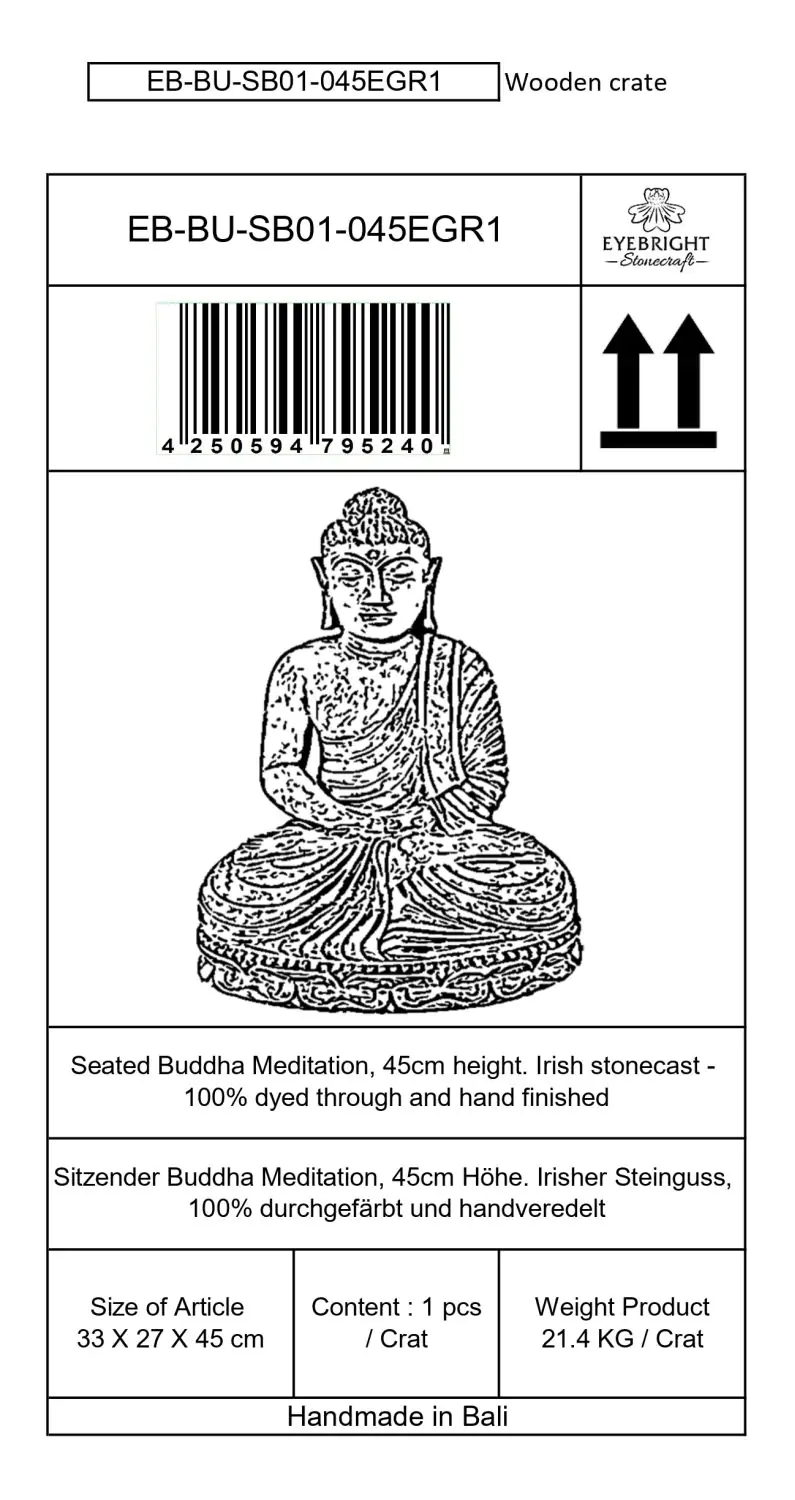  Product image 7 of the product “Arian - Seated Buddha Meditation, 45cm H | cast stone ”