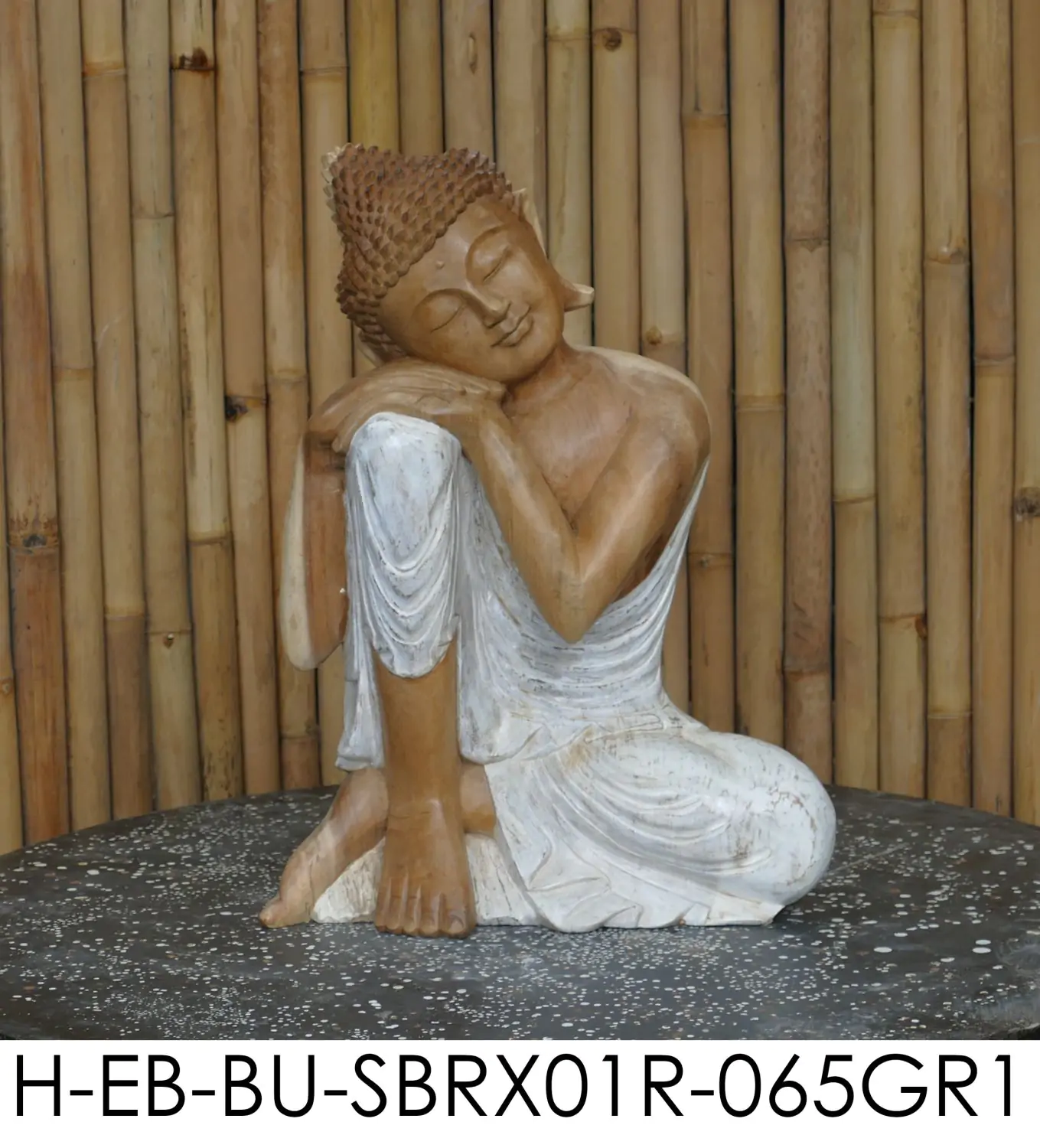  Product image 7 of the product “Rahman - Buddha relax- one leg up, 65 cm H | cast stone ”