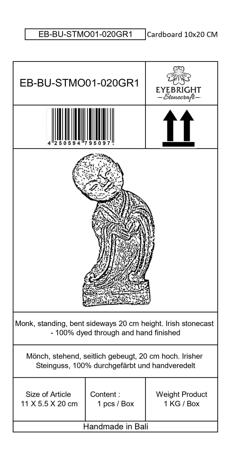  Product image 7 of the product “Jing - Monk, standing, bent sideways 20 cm H | cast stone ”