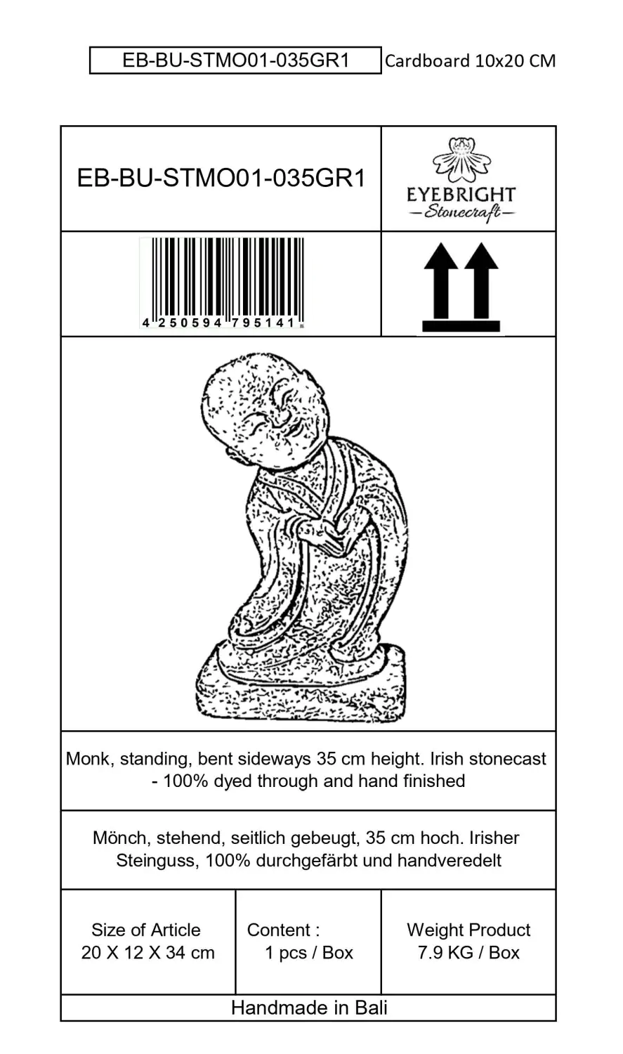  Product image 7 of the product “Ling - Monk, standing, bent sideways, 35 cm H | cast stone ”