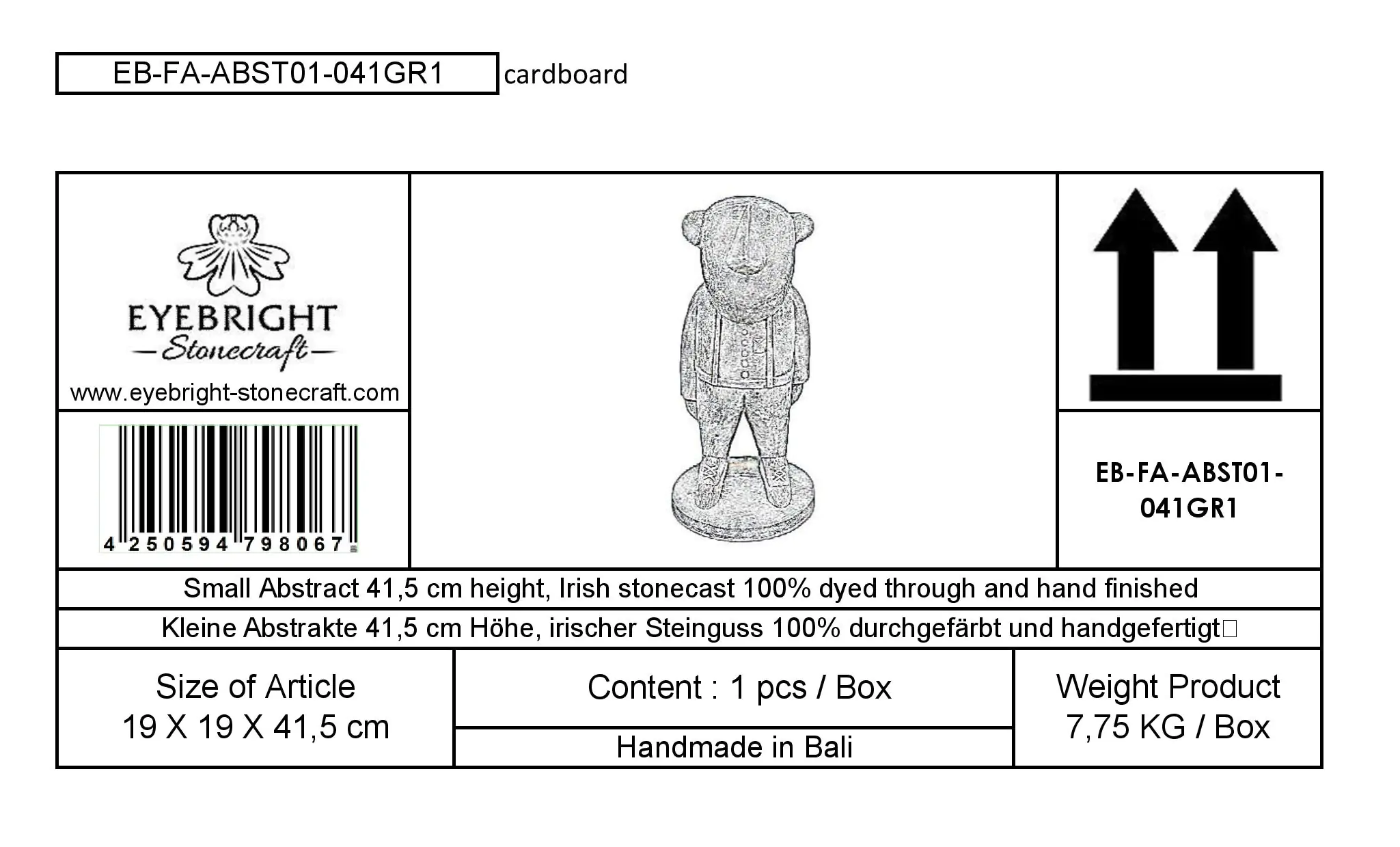  Product image 7 of the product “Amicus - Small abstract, 41,5cm H | cast stone ”