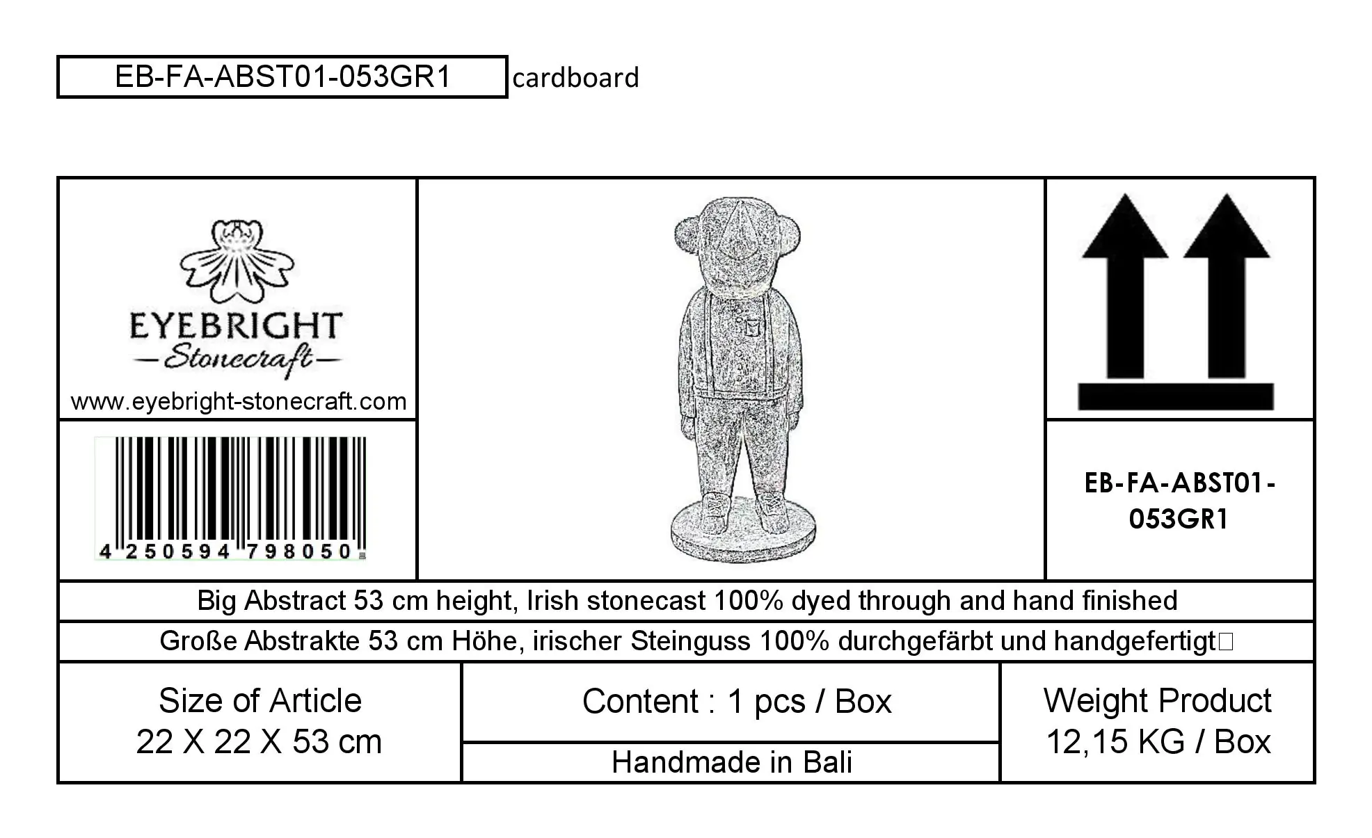  Product image 7 of the product “Amicus - Big abstract, 53cm H | cast stone ”