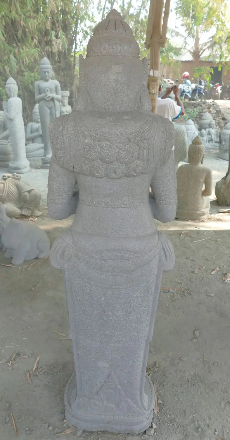  Product image 7 of the product “Standing Dewi Sri, position greetings turning the wheel , 170 cm high riverstone grey ”