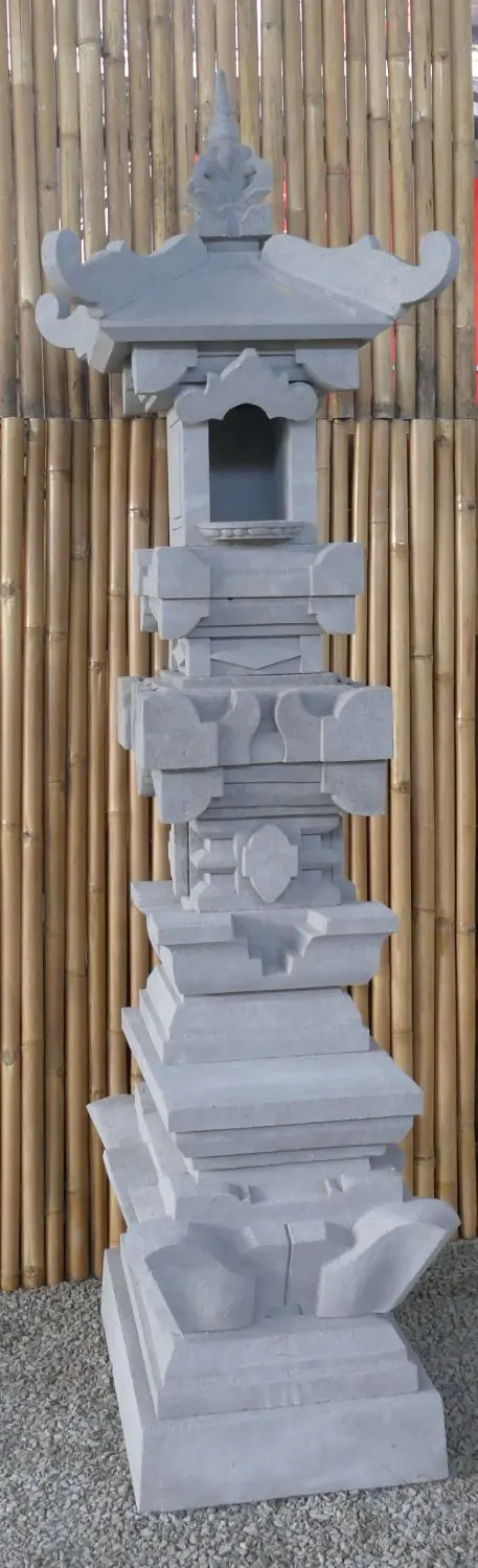  Product image 9 of the product “Balinese Temple, casted with Paras Stone, with open small temple on top, with step at bottom, 190cm. Mulitparted ”
